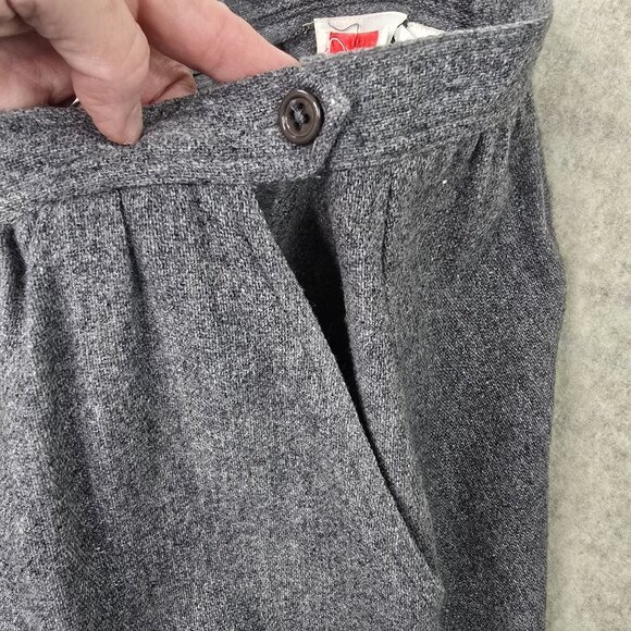 Gray Wool Blend Midi Skirt Classic A-Line Style Size 5 Elegant Textured Fabric - Picture 5 of 10